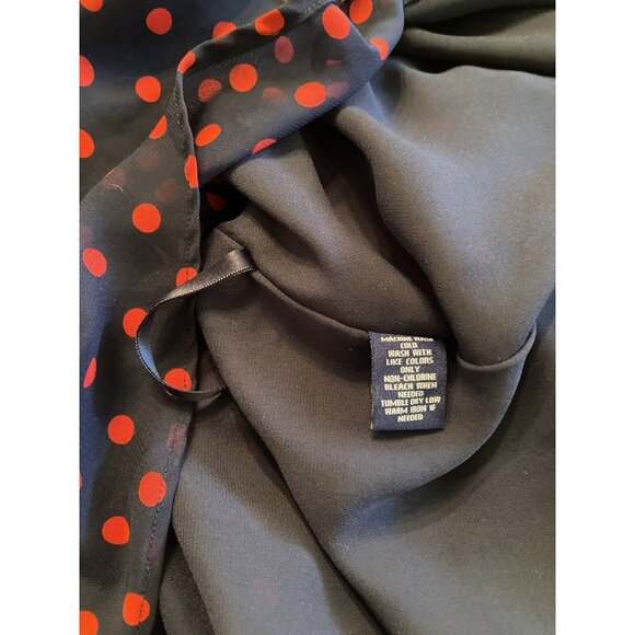 CHAPS Flare Skirt Women's XL Lined Blue Red Polka dots Flowy Career Casual - Picture 6 of 6